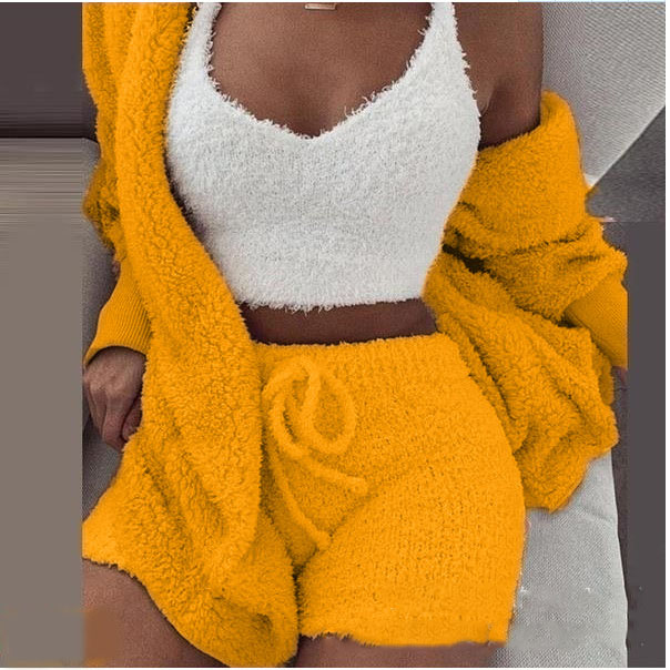 Women’s 3-Piece Plush Home Loungewear Set, Aurielle Collection