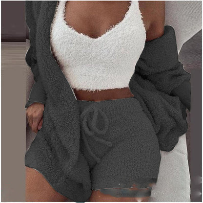 Women’s 3-Piece Plush Home Loungewear Set, Aurielle Collection
