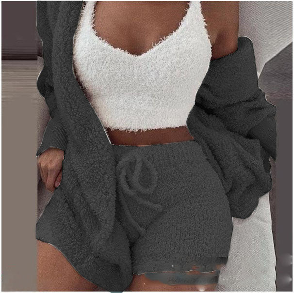 Women’s 3-Piece Plush Home Loungewear Set, Aurielle Collection