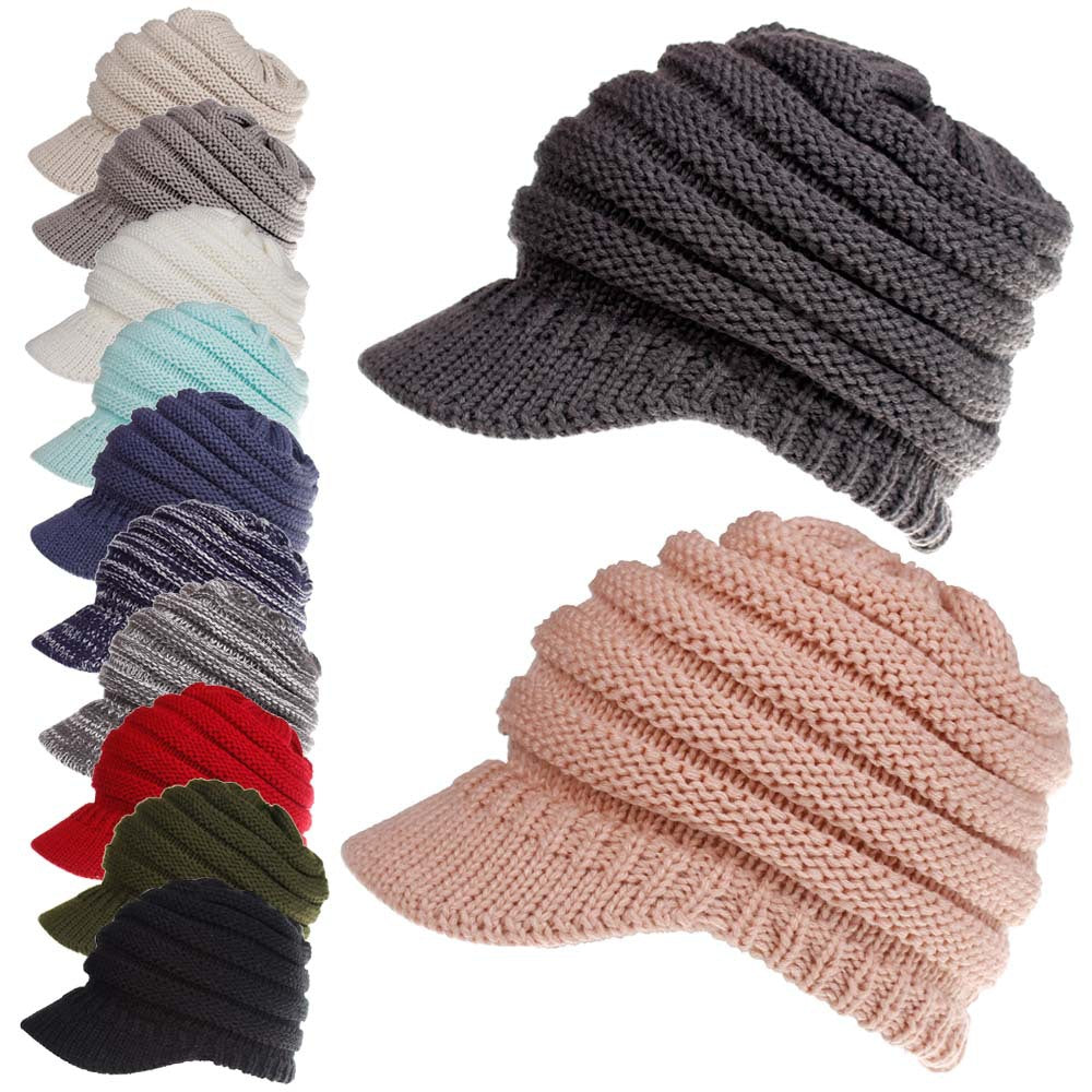 Women’s Ponytail Beanie Winter Knitted Warm Hat, Aurielle Collection