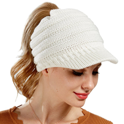 Women’s Ponytail Beanie Winter Knitted Warm Hat, Aurielle Collection