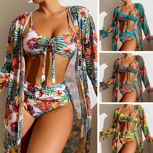 Women’s Plus Size Split Bikini Cover Up Blouse Set, Aurielle Collection