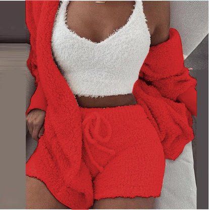Women’s 3-Piece Plush Home Loungewear Set, Aurielle Collection