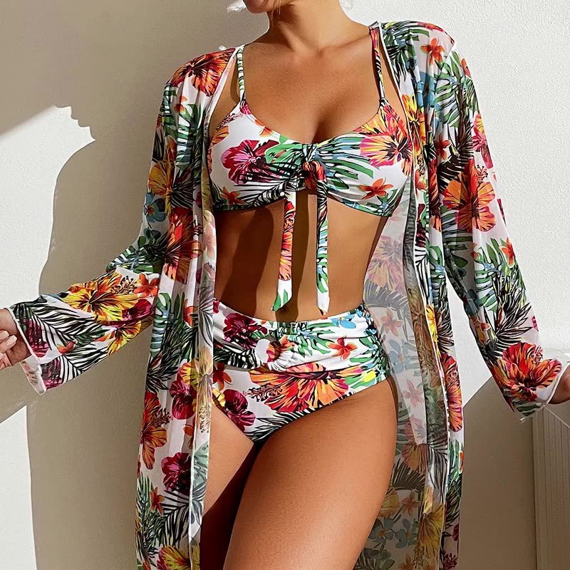 Women’s Plus Size Split Bikini Cover Up Blouse Set, Aurielle Collection