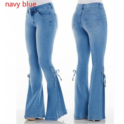 Women’s Mid-Waist Stretch Denim Jeans for Everyday Wear, Aurielle Collection
