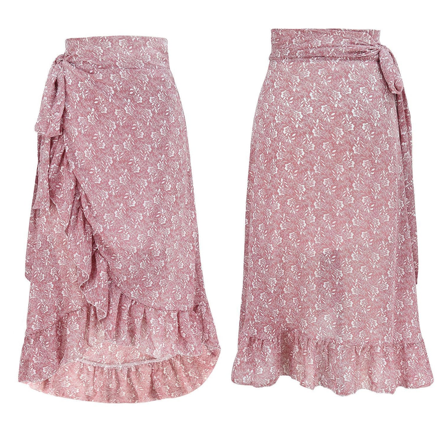 High Waist Floral Wrap Split Skirt Summer Fashion, Aurielle Collection