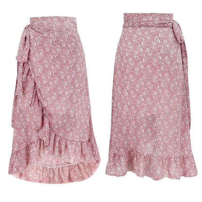 High Waist Floral Wrap Split Skirt Summer Fashion, Aurielle Collection