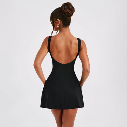 Sexy Slim Fit Backless Sleeveless Summer Mini Dress, Aurielle Collection