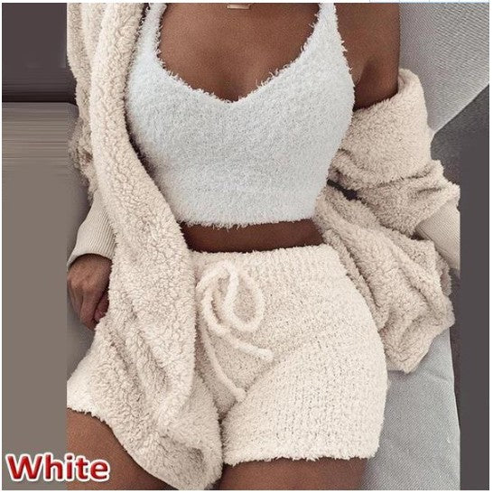 Women’s 3-Piece Plush Home Loungewear Set, Aurielle Collection