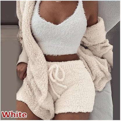Women’s 3-Piece Plush Home Loungewear Set, Aurielle Collection