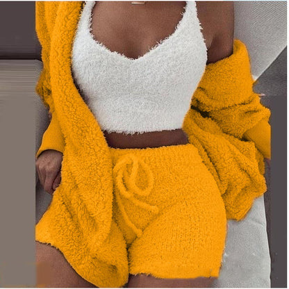 Women’s 3-Piece Plush Home Loungewear Set, Aurielle Collection