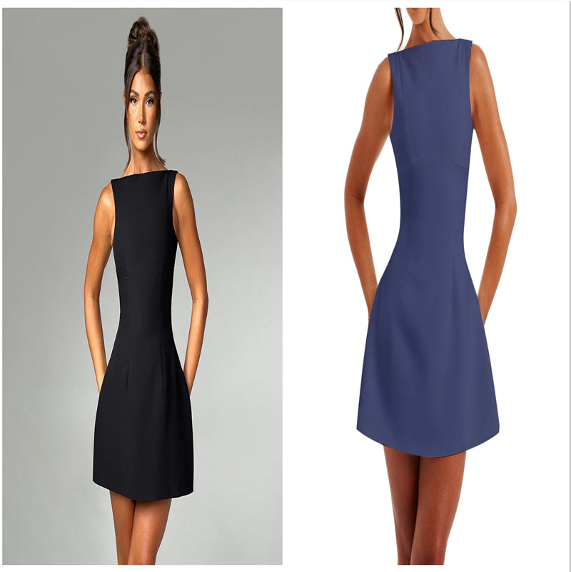 Sexy Slim Fit Backless Sleeveless Summer Mini Dress, Aurielle Collection