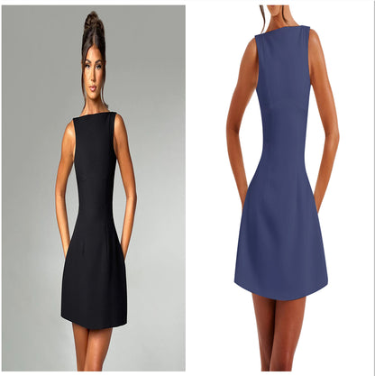 Sexy Slim Fit Backless Sleeveless Summer Mini Dress, Aurielle Collection