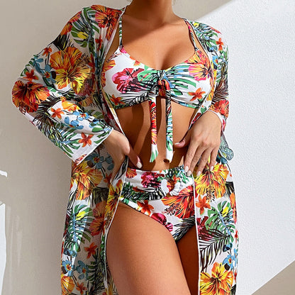 Women’s Plus Size Split Bikini Cover Up Blouse Set, Aurielle Collection