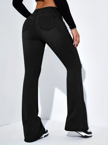 Women’s High Waist Flared Slim Fit Stretch Jeans, Aurielle Collection