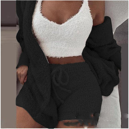 Women’s 3-Piece Plush Home Loungewear Set, Aurielle Collection