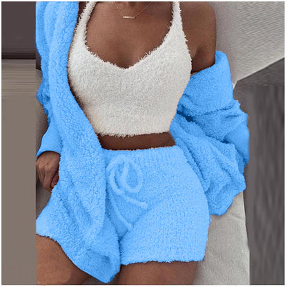 Women’s 3-Piece Plush Home Loungewear Set, Aurielle Collection