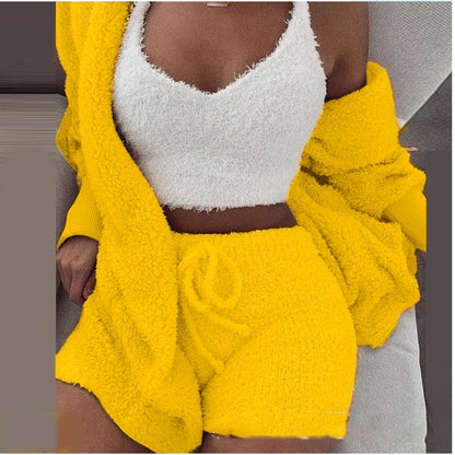Women’s 3-Piece Plush Home Loungewear Set, Aurielle Collection