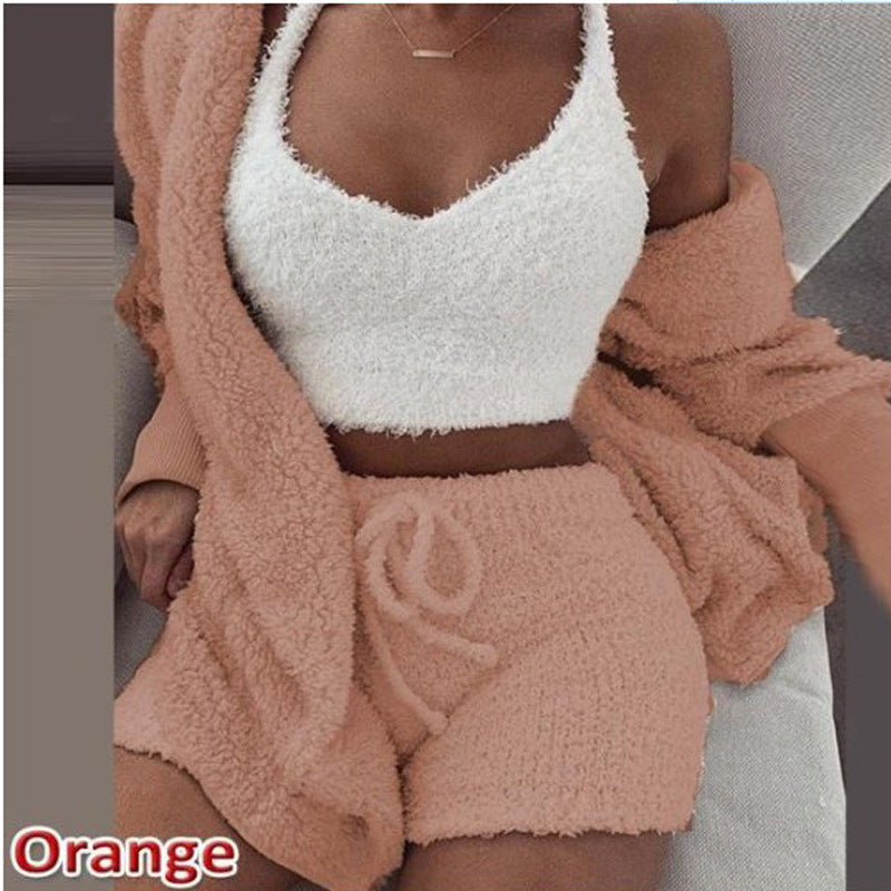 Women’s 3-Piece Plush Home Loungewear Set, Aurielle Collection