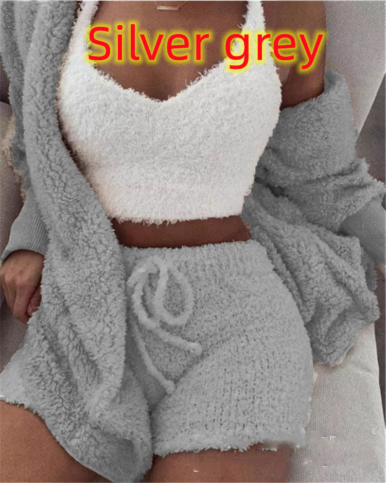 Women’s 3-Piece Plush Home Loungewear Set, Aurielle Collection