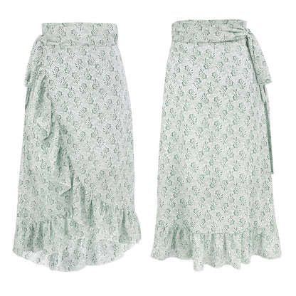 High Waist Floral Wrap Split Skirt Summer Fashion, Aurielle Collection