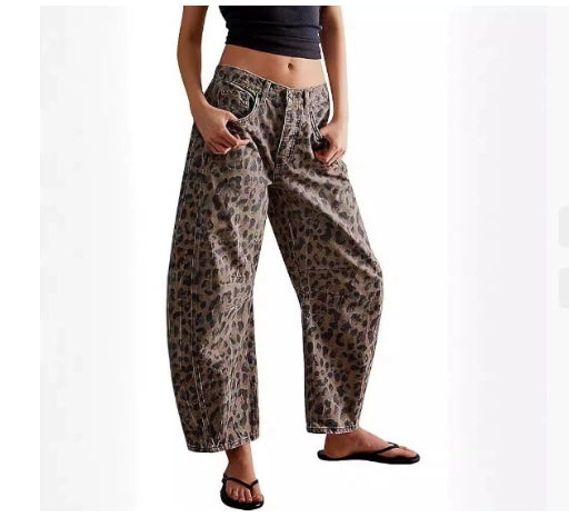 High Stretch Wide Leg Barrel Denim Jeans for Women, Aurielle Collection