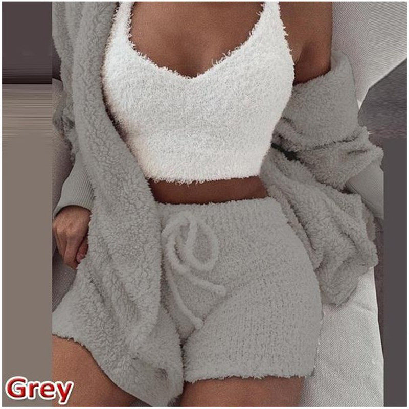 Women’s 3-Piece Plush Home Loungewear Set, Aurielle Collection