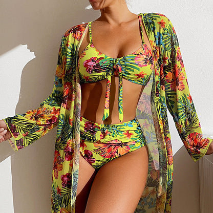 Women’s Plus Size Split Bikini Cover Up Blouse Set, Aurielle Collection