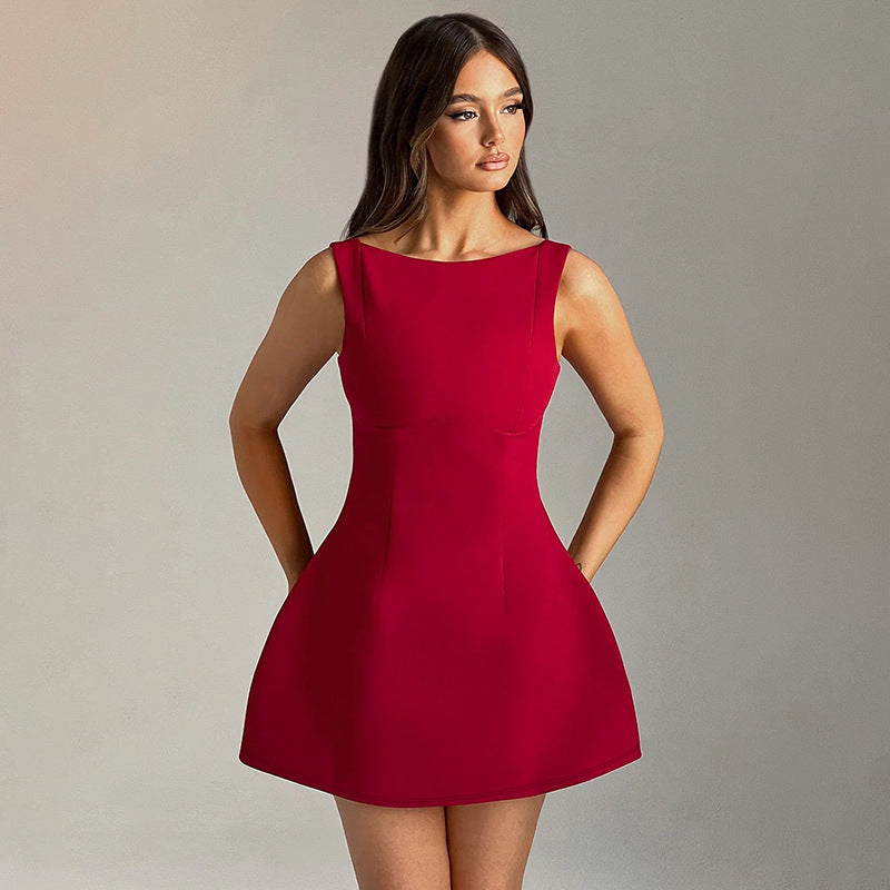 Sexy Slim Fit Backless Sleeveless Summer Mini Dress, Aurielle Collection