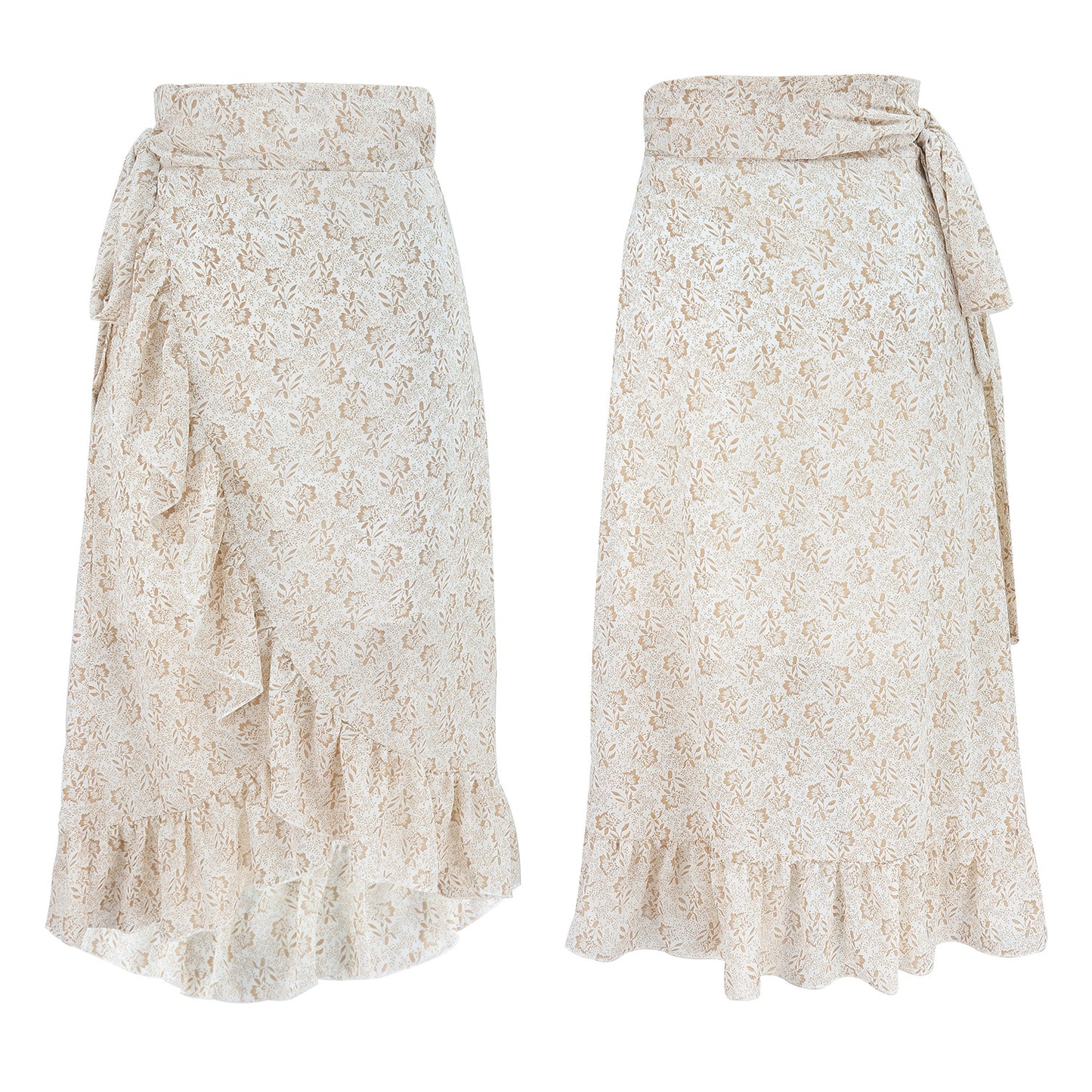 High Waist Floral Wrap Split Skirt Summer Fashion, Aurielle Collection